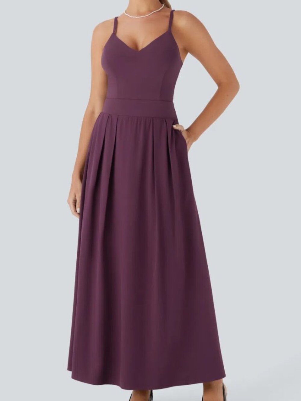 HALARA WOMEN'S BREEZEFUL POCKETS FLOWY QUICK DRY MAXI DRESS (SIZE MEDIUM)